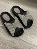 Black/ Silver Bow Sandal